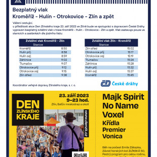 Leták DZK vlak KM - Zlín