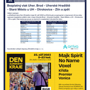 Leták DZK vlak UB - Zlín