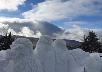 Ledové sochy na Pustevnách